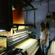 Jamil Ahmed at his powerloom in Chhora. His income has halved since last year.
